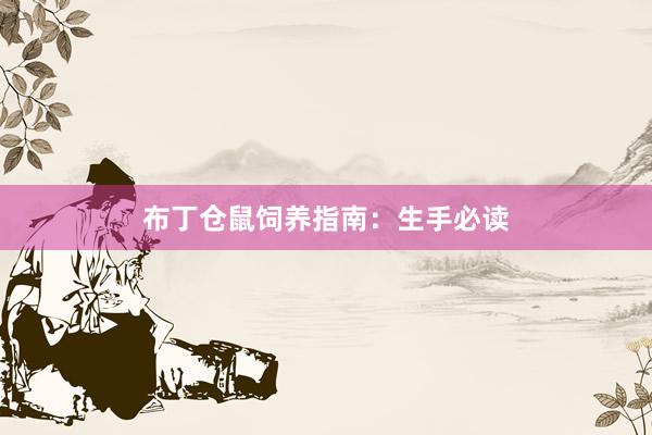 布丁仓鼠饲养指南：生手必读